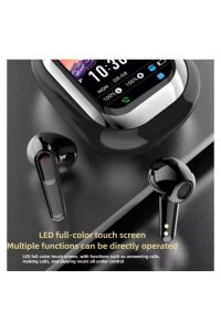 Kulak İçi Kulaklık Akıllı LED Ekran Renkli Dokunmatik Ekranlı Kablosuz Bluetooth Kulaklık PR-SE-ONE Siyah
