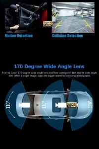 Araç İçi Wi-fi Güvenli Sürüş Kamerası Ön İç Arka 3 Kameralı G-sensör Mobil Uygulama İle Kolay İzleme