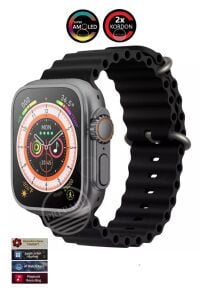 Ultra 2 Multi 9 Pro Smart Watch 9 Titanyum Vidalı Gri Kasa Pusulalı 49mm Kilitli Akıllı Saat