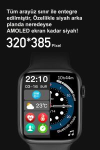 Watch 7 Serisi Uyumlu Sesli Arama Bildirim Asistan Özellikli Akıllı Saat Android & Ios Uyumlu Rose Gold
