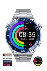 Smart Watch Pro D4 Amoled Akıllı Saat 2x Kordon Metal ve Deri 1.43inc Full HD Amoled Ekran Sesli Arama Bildirim