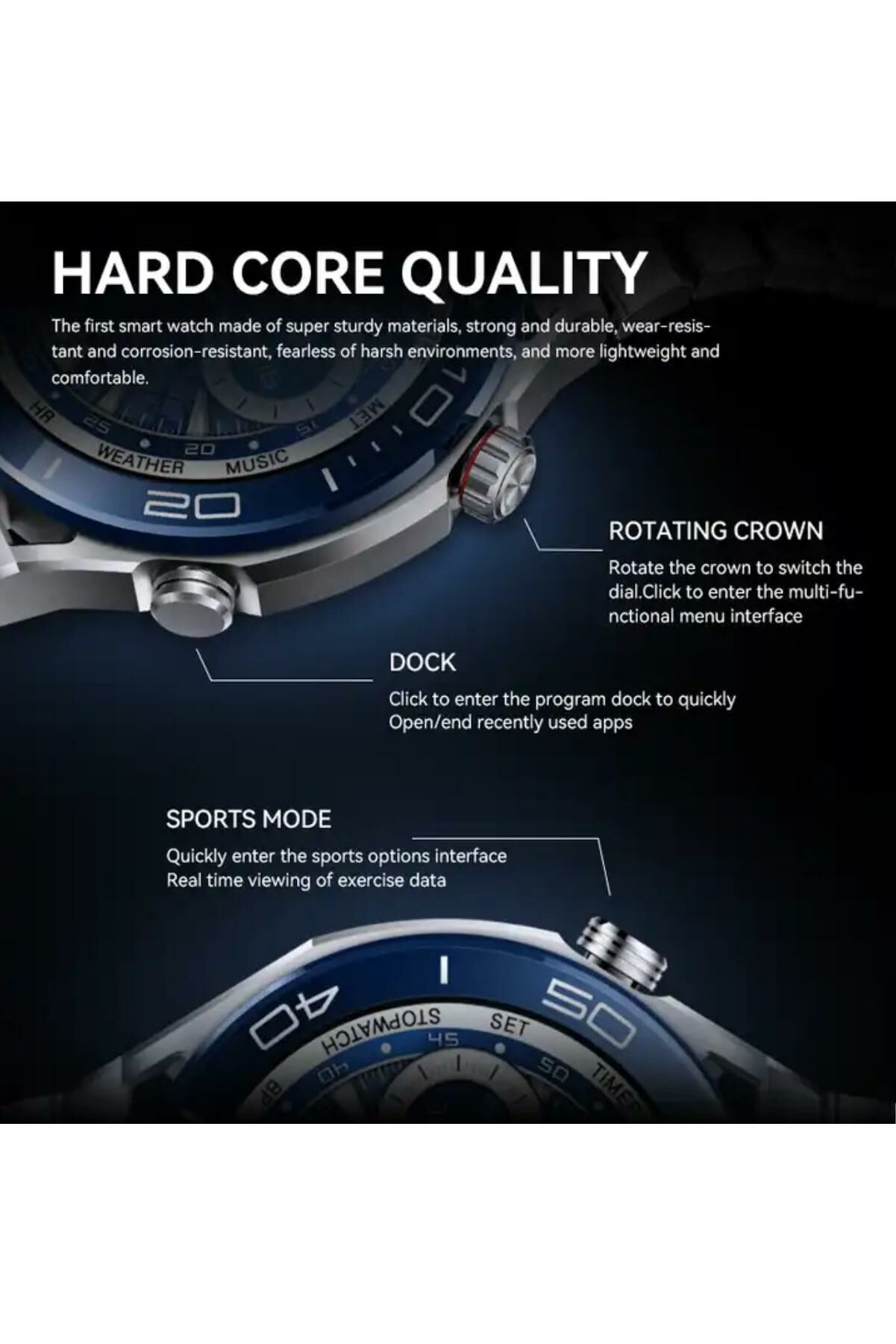 Full HD Amoled Ekran Pro Akıllı Saat Çelik ve Silikon Kordon App Market Müzik Yükleme Kulaklık Bağlama