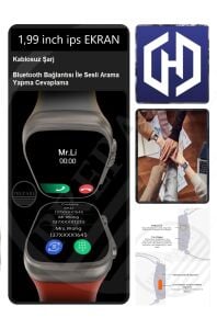 Watch 8 Ultra Ios Android Uyumlu Akıllı Saat 1.99inch Bluetooth Arama Sağlık Spor Verileri Ölçüm