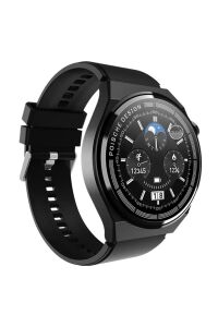3GT MAX Smart Watch 1.45 inç P Design Siri Nfc Bluetooth Antrasit Siyah Akıllı Saat 3x Kordon