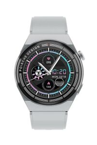 3GT MAX Smart Watch 1.45 inç P Design Siri Nfc Bluetooth Gümüş Gri Akıllı Saat 3x Kordon