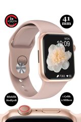 Watch 9 Serisi Uyumlu 41mm Sesli Arama Bildirim Asistan Özellikli Kadın Akıllı Saat Android & Ios Uyumlu Rose Gold