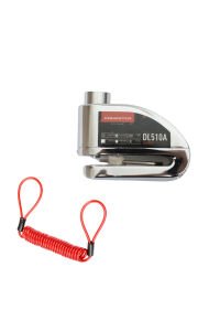DL510A 10 mm Alarmlı Disk Kilidi | Hatırlatma Kablosu ve Taşıma Çantası Hediye | Silver