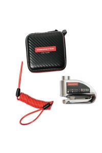 DL510A 10 mm Alarmlı Disk Kilidi | Hatırlatma Kablosu ve Taşıma Çantası Hediye | Silver