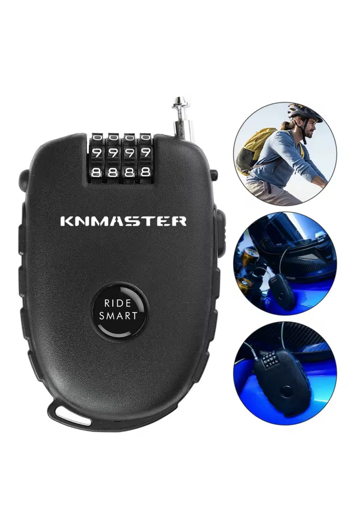 Motosiklet Kaskı Kilidi + Knmaster Karbon Çanta Hediyeli – Esnek Kablo ve Üst Düzey Koruma