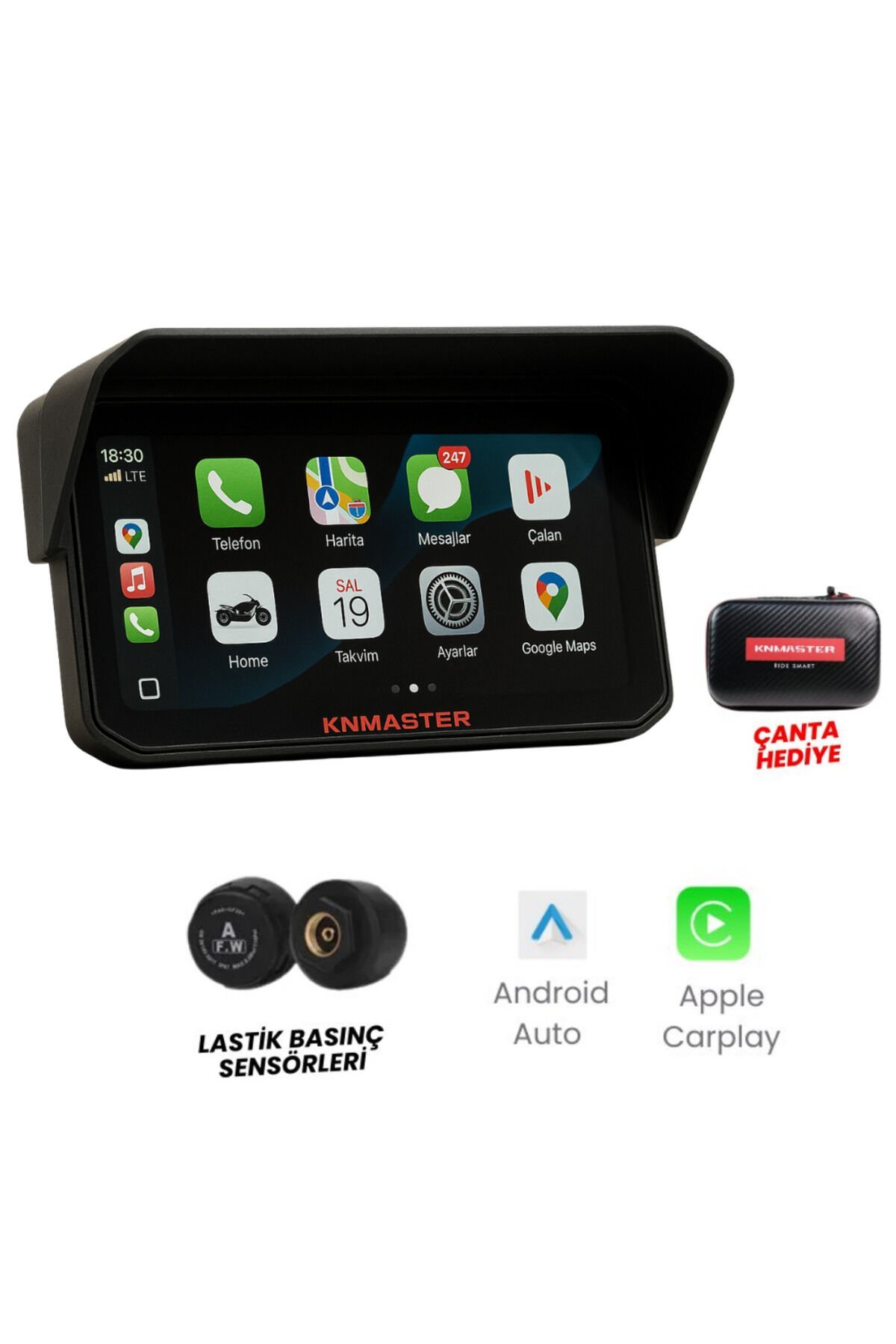 MOTOPLAY 1500 – CarPlay & Android Auto Destekli Motosiklet Multimedya Ekranı