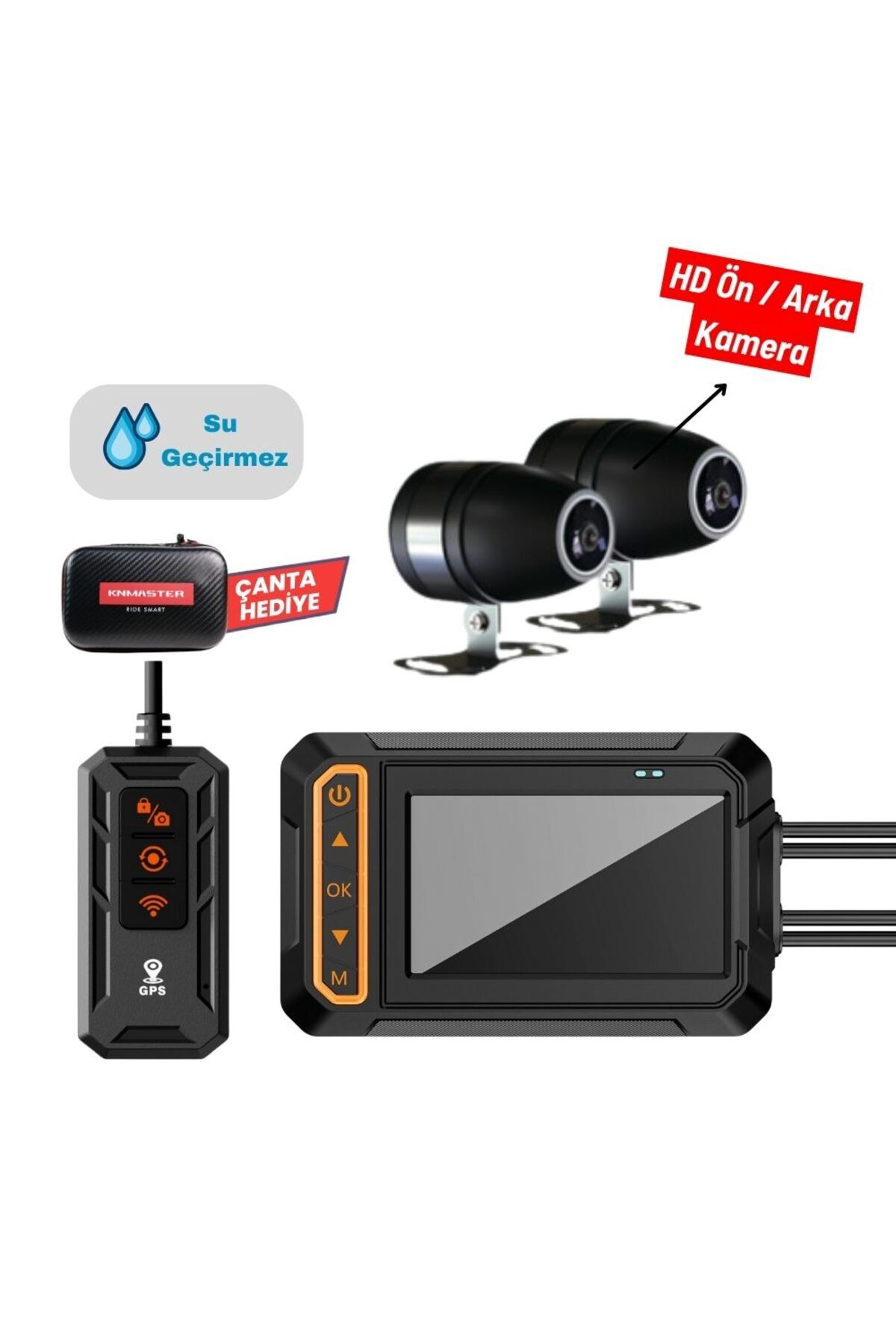 Motocam 1000 - Çift Kameralı Motosiklet DVR Sistemi