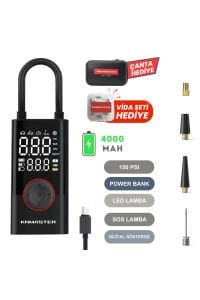 LP200 - 150 PSI Dijital Şarjlı Akıllı Lastik Pompası | Taşınabilir Hava Kompresörü