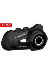 Kn6100 Pro Motosiklet Kask Interkom Bluetooth Intercom Kulaklık Seti Siyah Çanta Hediyeli