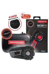 KN2300 Motosiklet Kask İnterkom Bluetooth Intercom Kulaklık Seti Gri