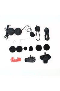 KN2300 Motosiklet Kask İnterkom Bluetooth Intercom Kulaklık Seti Gri