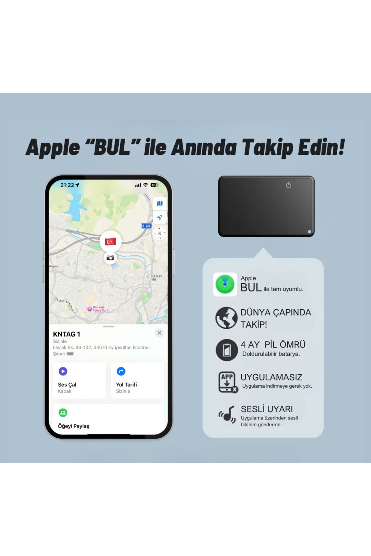 KNTAG 1C ULTRA İNCE AKILLI TAKİP KARTI