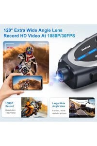 Q29 Motosiklet Kask İletişim Sistemi + Bluetooth Kulaklık + 1080P HD Kamera 32GB KART DAHİL