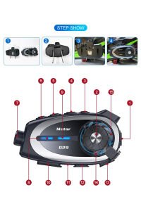 Q29 Motosiklet Kask İletişim Sistemi + Bluetooth Kulaklık + 1080P HD Kamera 32GB KART DAHİL