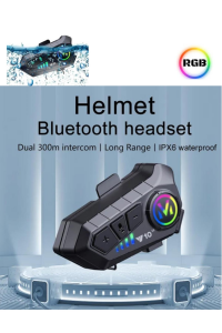 300 Mt Intercom 2 Eşleşmeli Kask Kulaklık Y-10PR Su Geçirmez Bluetooth Motosiklet Intercom Kulaklık