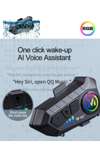 300 Mt Intercom 2 Eşleşmeli Kask Kulaklık Y-10PR Su Geçirmez Bluetooth Motosiklet Intercom Kulaklık