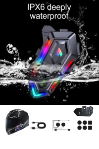 300 Mt Intercom 2 Eşleşmeli Kask Kulaklık Y-20MX Su Geçirmez Bluetooth Motosiklet Intercom Kulaklık