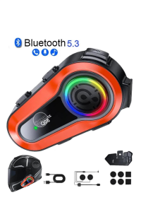Q08 2X 1000 Mt Intercom 2 Eşleşmeli Kask Kulaklık Su Geçirmez Bluetooth Motosiklet Intercom Kulaklık