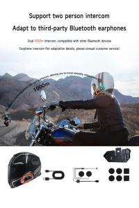 1000 Mt Intercom 2 Eşleşmeli Kask Kulaklık Q-08 Su Geçirmez Bluetooth Motosiklet Intercom Kulaklık