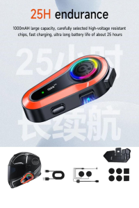 1000 Mt Intercom 2 Eşleşmeli Kask Kulaklık Q-08 Su Geçirmez Bluetooth Motosiklet Intercom Kulaklık