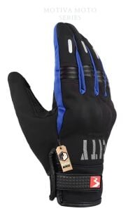 Softshell Kışlık Motosiklet Eldiveni Reflektörlü Gizli Korumalı City Mavi