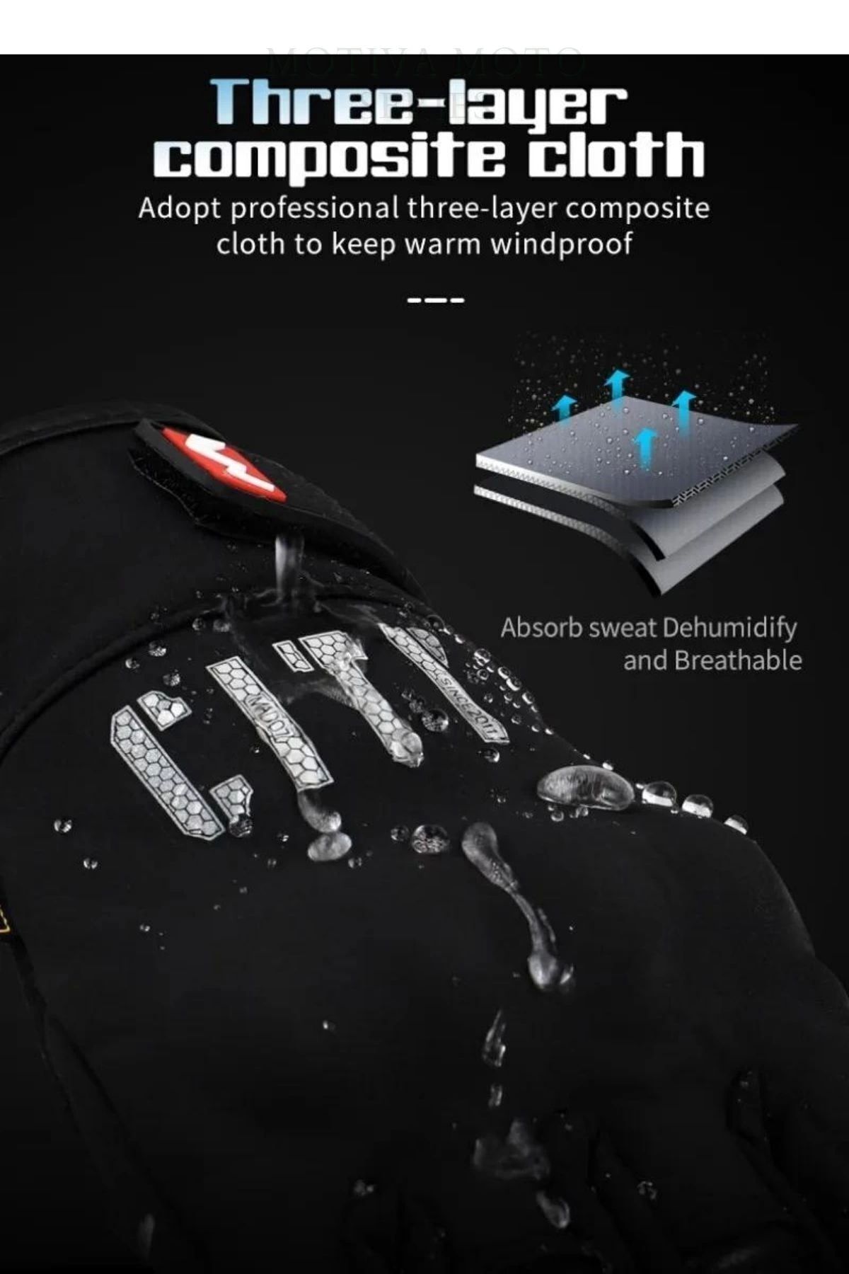 Softshell Kışlık Motosiklet Eldiveni Reflektörlü Gizli Korumalı City Mavi