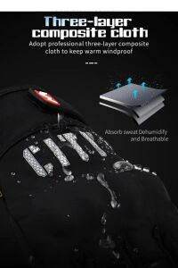 Softshell Kışlık Motosiklet Eldiveni Reflektörlü Gizli Korumalı City Mavi