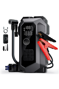 Akü Takviye Cihazı ve Lastik Hava Kompresörü Uyarı Işıklı ve Powerbanklı 16.000 mAh Akım Korumalı