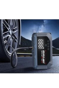 12 volt Taşınabilir Jump Starter Akü Takviye ve Dijital Hava Pompası Acil Yol Yardım Cihazı