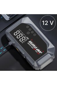12 volt Taşınabilir Jump Starter Akü Takviye ve Dijital Hava Pompası Acil Yol Yardım Cihazı