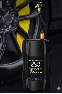 Akü Takviye Cihazı Lastik Hava Kompresörü Uyarı Işıklı ve Powerbanklı 4in1 12.000 mAh Akım Korumalı