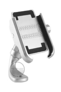 Ayna Bağlantılı Metal Motosiklet ve Bisiklet Telefon Tutucu 360 Derece Motosiklet Telefon Tutacağı Gri