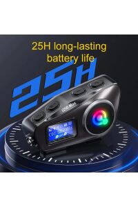 Stereo Mp3 FM Radyo 500 Mt Intercom 2 Eşleşmeli Kask Kulaklık Su Geçirmez Bluetooth Motosiklet