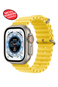 Ultra 2 Akıllı Saat Çelik Kordon Hediyeli Gri Kasa 49mm Nfc Bildirim Sesli Arama Özellikli LG68 Sarı