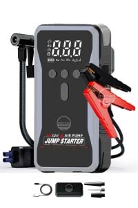 Şarjlı Taşınabilir 12 Volt Akü Takviye Cihazı Lastik Hava Kompresörü 5v Powerbanklı Işıklı Çantalı
