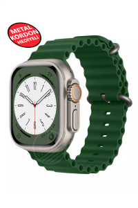 Ultra 2 Akıllı Saat Çelik Kordon Hediyeli Gri Kasa 49mm Nfc Bildirim Sesli Arama Özellikli LG68 Yonca Yeşili