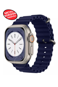 Ultra 2 Akıllı Saat Çelik Kordon Hediyeli Gri Kasa 49mm Nfc Bildirim Sesli Arama Özellikli LG68 Lacivert