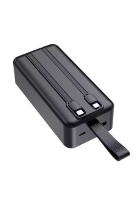 Powerbank 30.000 mAh 22,5 Watt PD Qualcoom Fast Hızlı Şarj Dahili Kablolu Powerbank Siyah