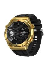 Watch Business Max D4 Akıllı Saat 3x Kordonlu Metal Deri Silikon 49''mm IP67 Full HD Ekran Sesli Arama NFC Altın